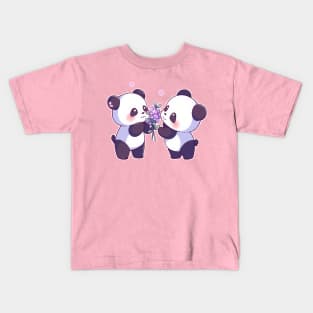 Valentine Pandas Kids T-Shirt